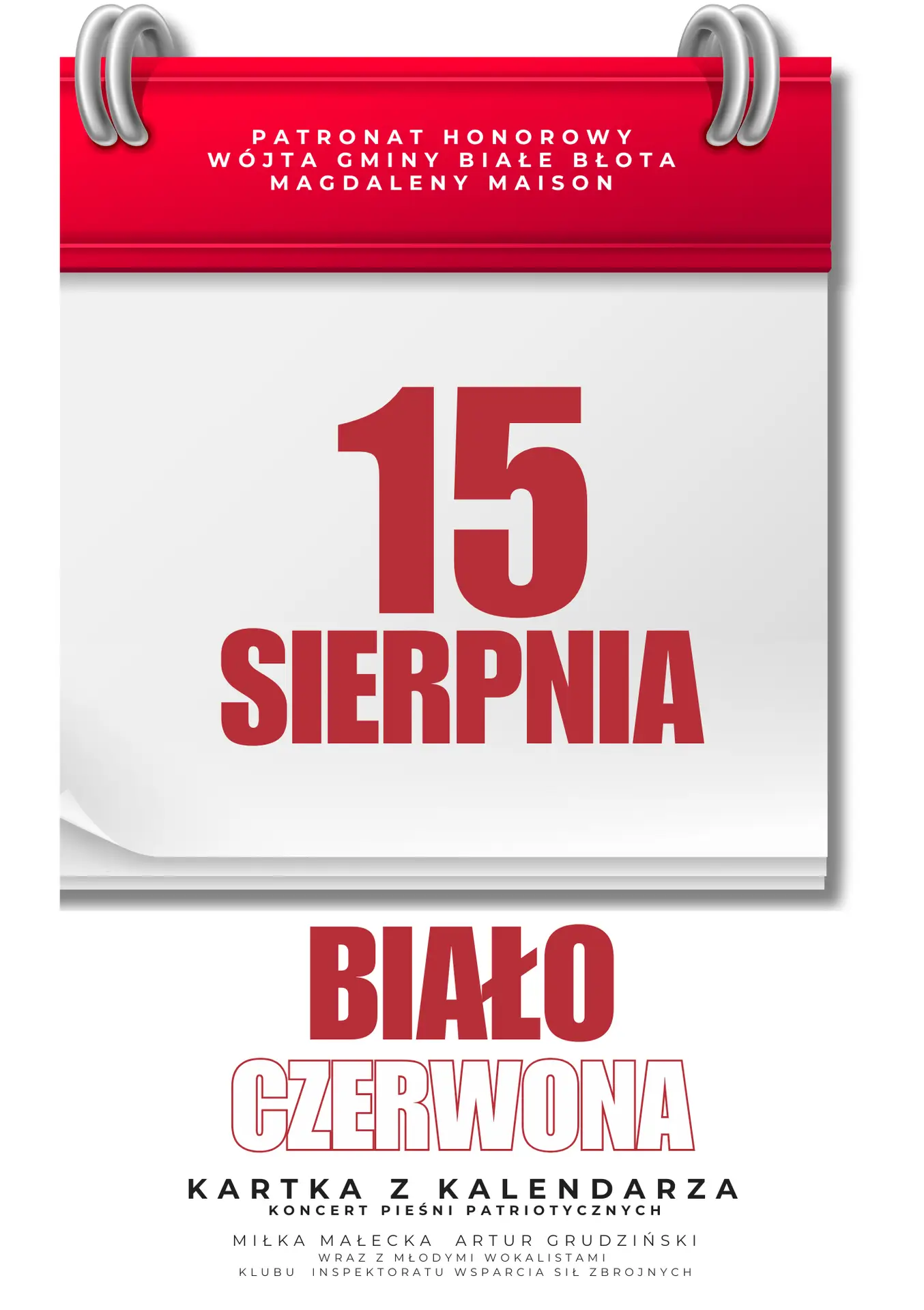 Biało Czerwona Kartka z Kalendarza