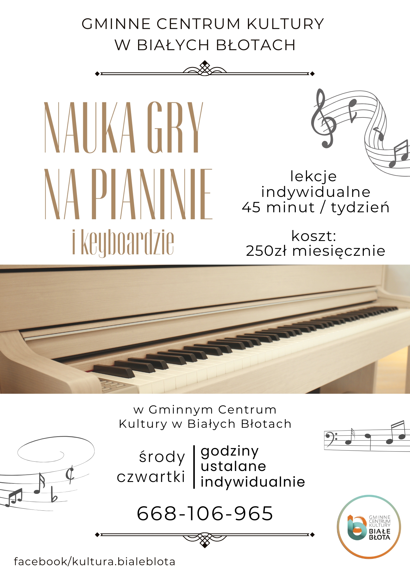 Zajęcia nauki gry na pianinie – aktualizacja