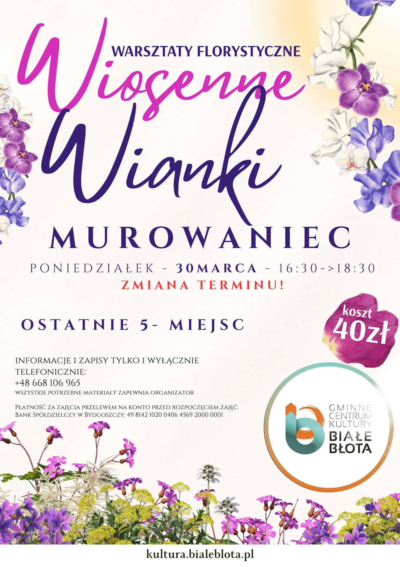 Wiosenne Wianki – Uwaga – zmiana terminu warsztatów i dodatkowa szansa!