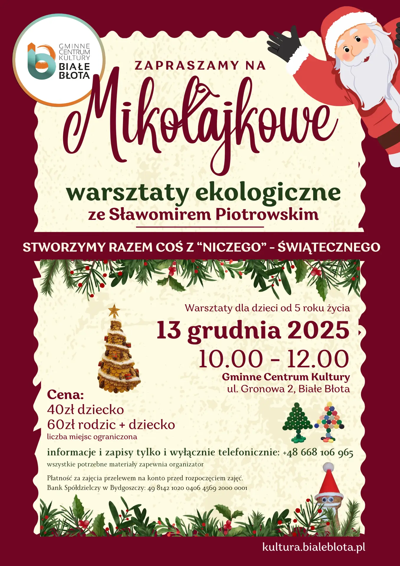 Mikołajkowe Warsztaty Ekologiczne dla dzieci od 5. roku życia!