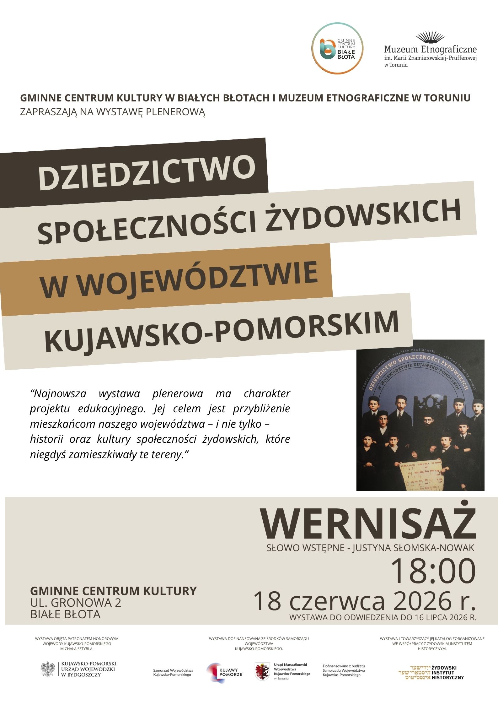 Wystawa Dziedzictwo społeczności żydowskich w województwie kujawsko-pomorskim